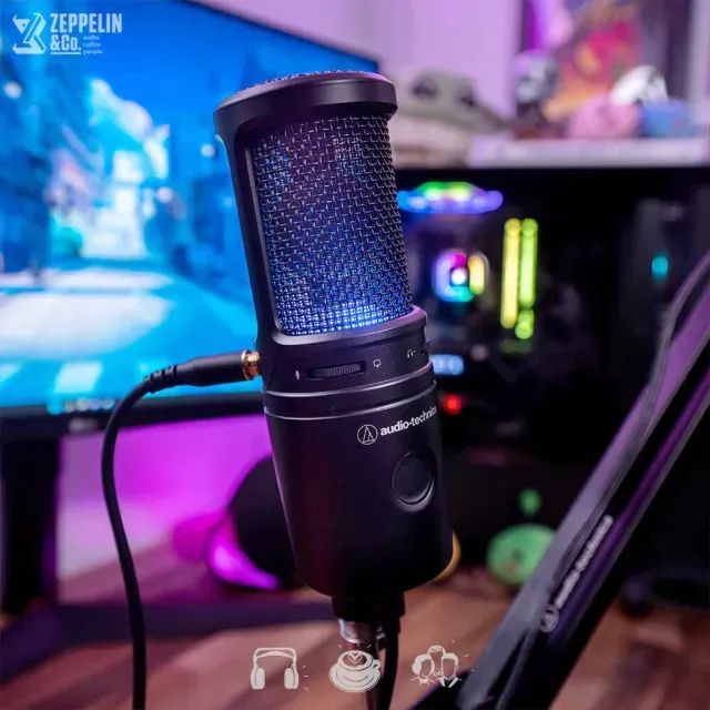 Microfone Audio-Technica at2020usb-x semi novo na caixa, com pop filter e shock mount - Foto 5