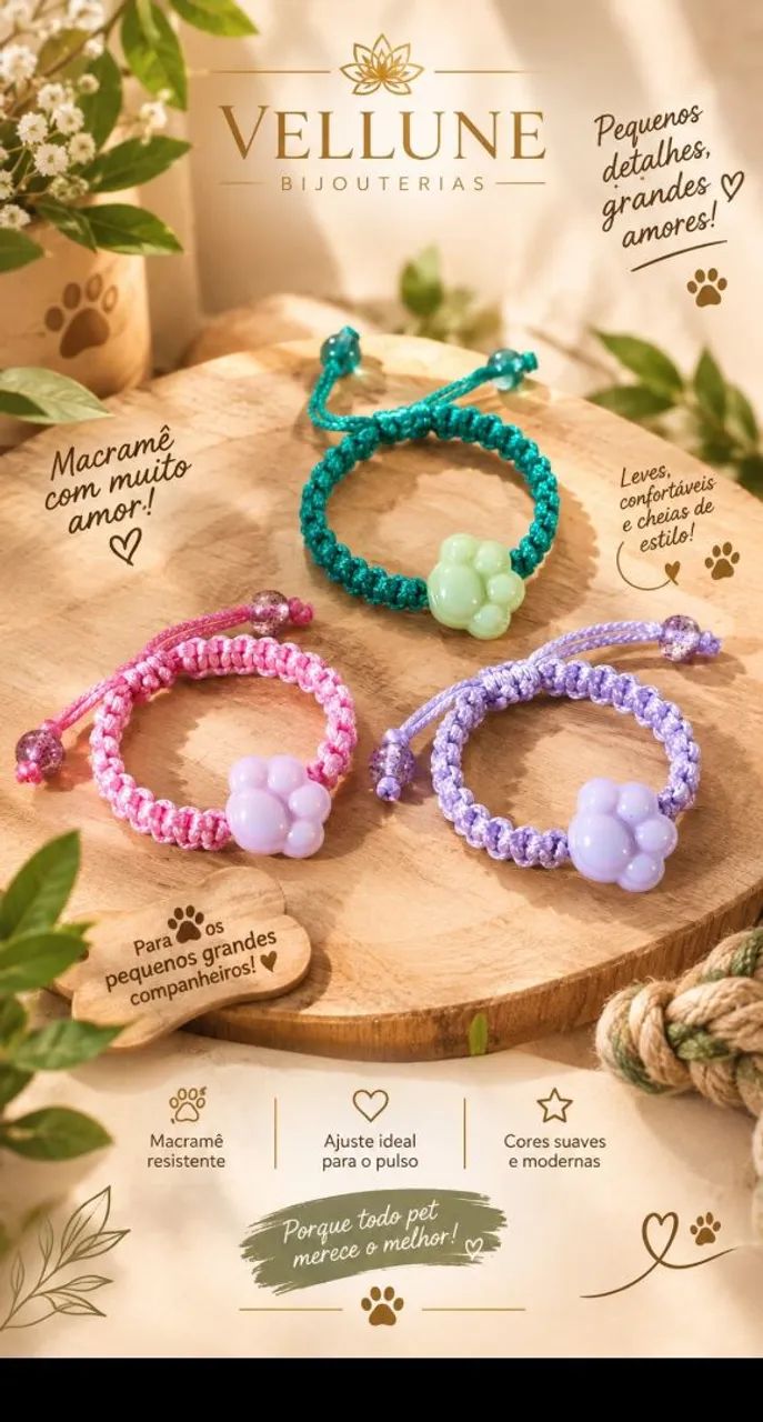 Pulseiras e choker infaltil em macramê. 