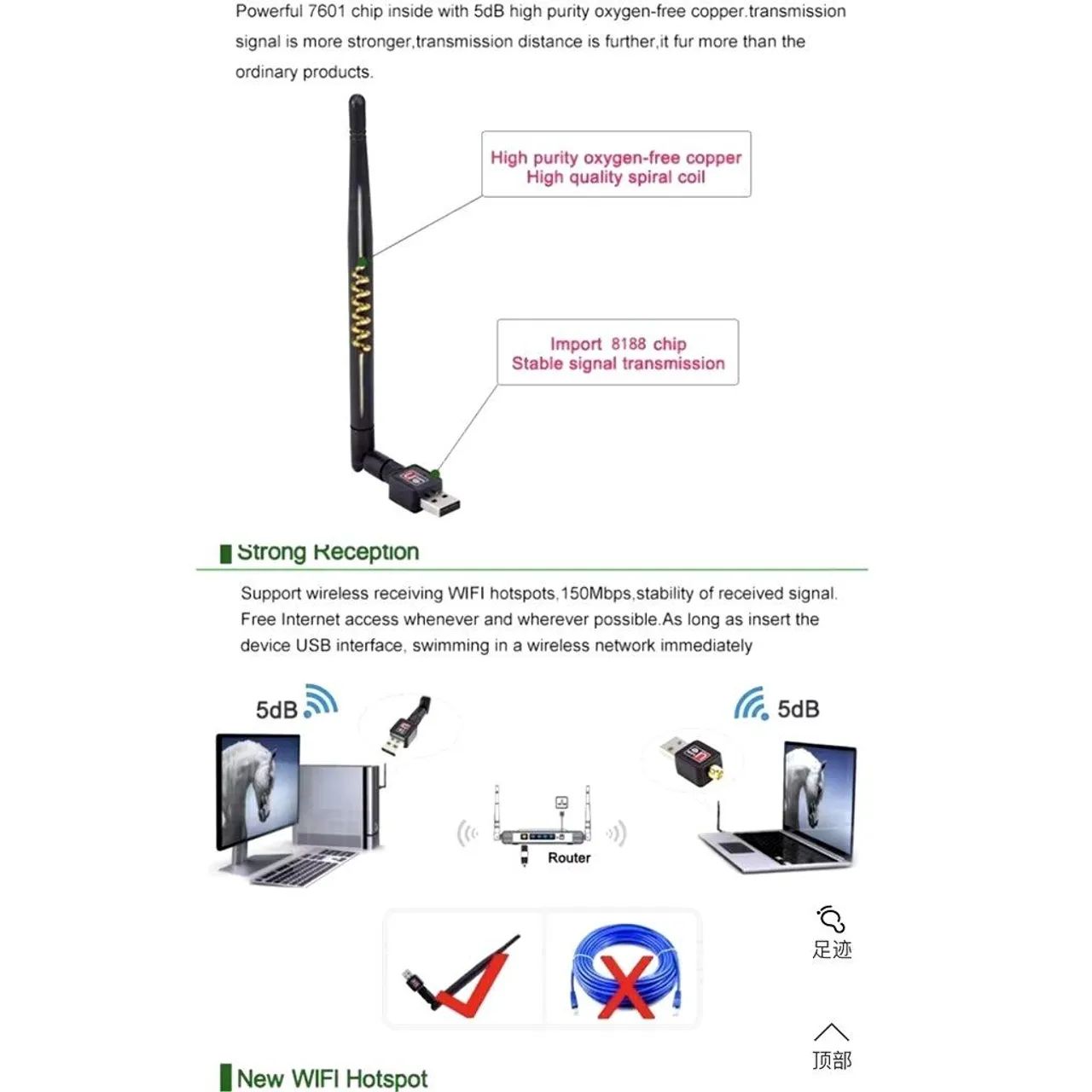 Adaptador Wireless Wi-Fi com antena - Foto 5