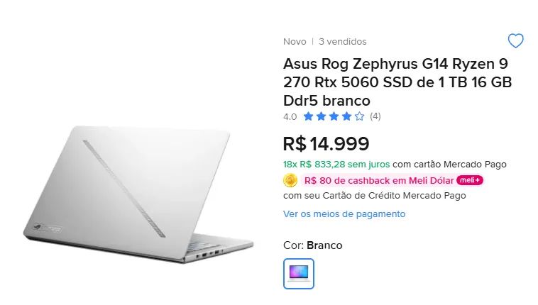 Notebook Zephyrus G14 Ryzen 9 5060