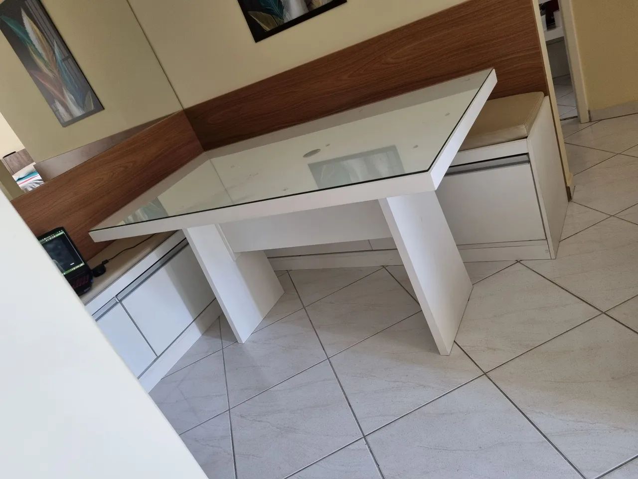 Mesa de Jantar Moderna com Tampo de Vidro 150x80 - Design Elegante - Foto 4