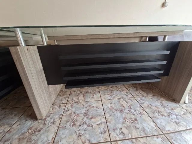 Mesa de escritório de luxo com vidro 1,50 x 0,80 - Foto 2