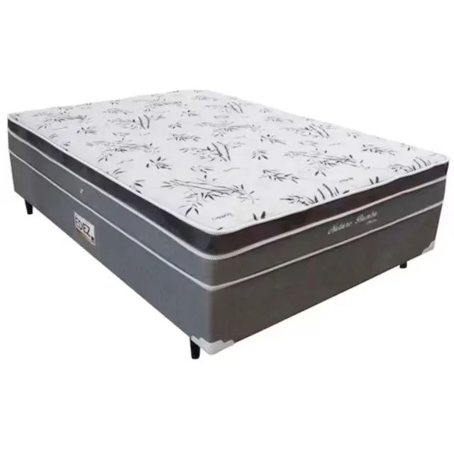 Cama Box Conjugada Casal Herval Nature Bambu com Pillow Inn e Molas Bonnel 
