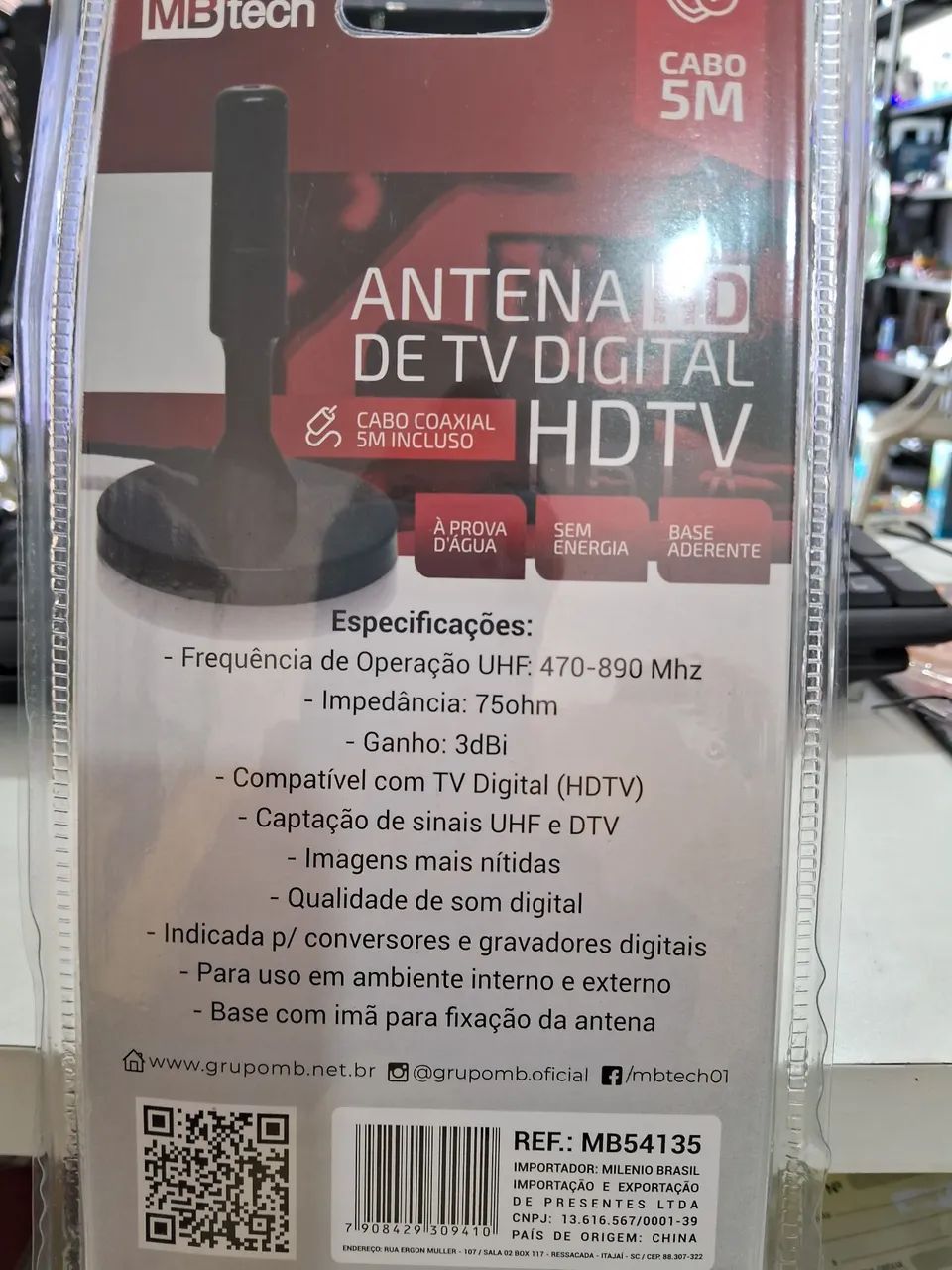 Antena de TV Digital cabo 5 metros MBtech - Foto 2