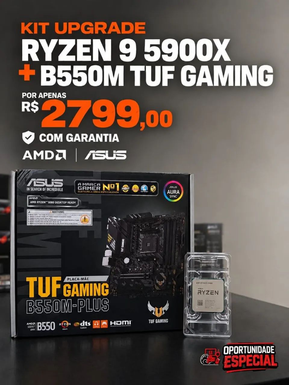 Ryzen9 5900X + TUF B550 セット 動作品 KIT UPGRADE RYZEN 9 5900X + B550M TUF GAMING! - Peças de Hardware