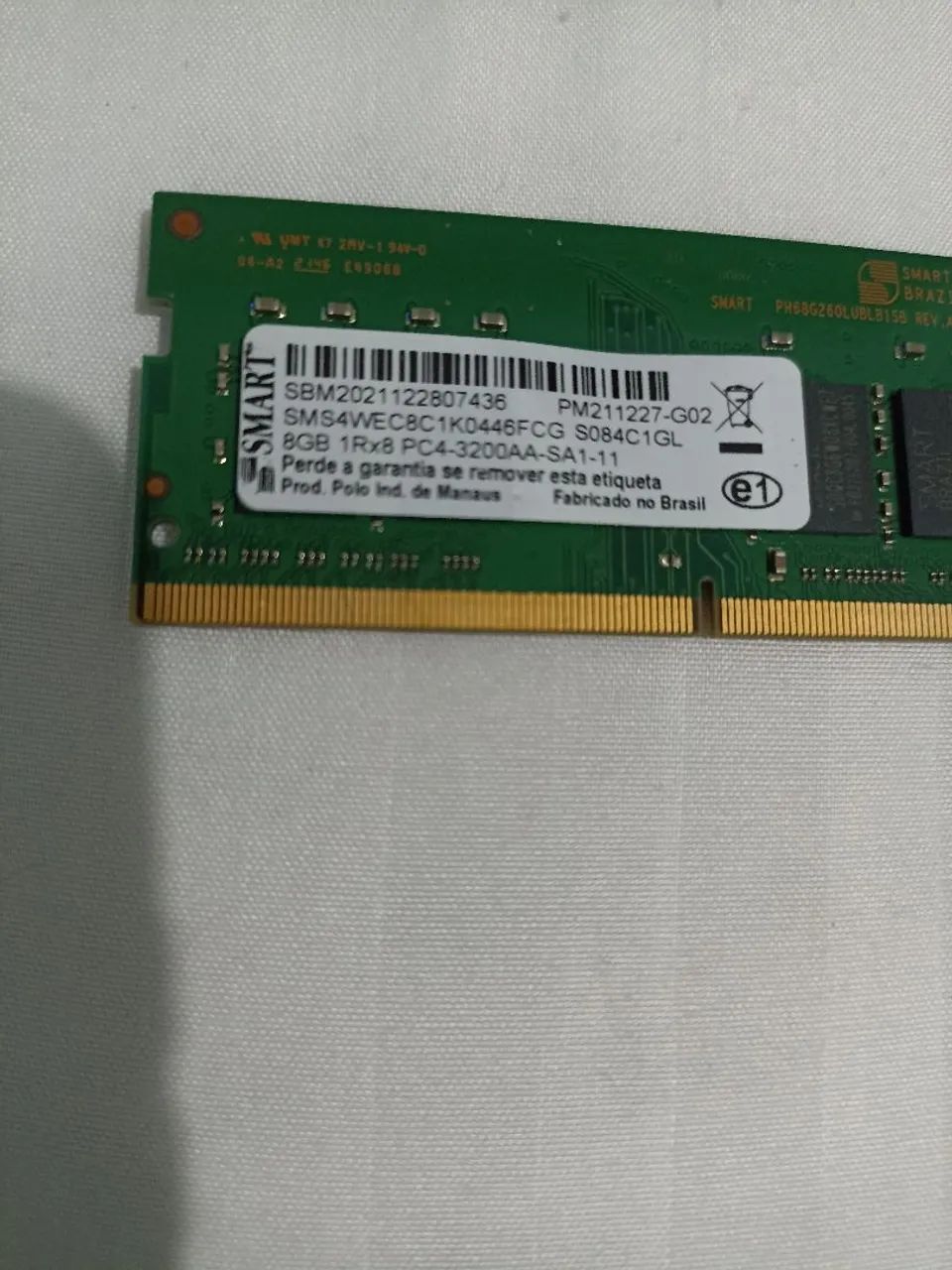 Memória notebook DDR4 8gb 3200 MHZ