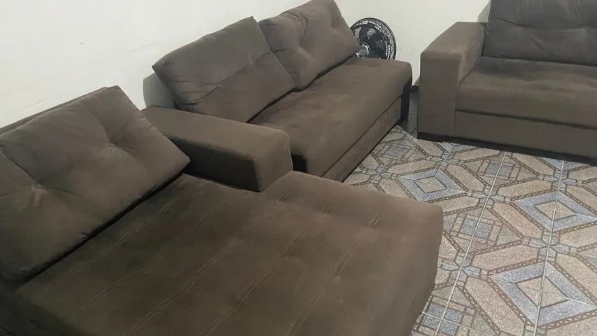 Sofá de Canto 6 Lugares - Marrom - Foto 5