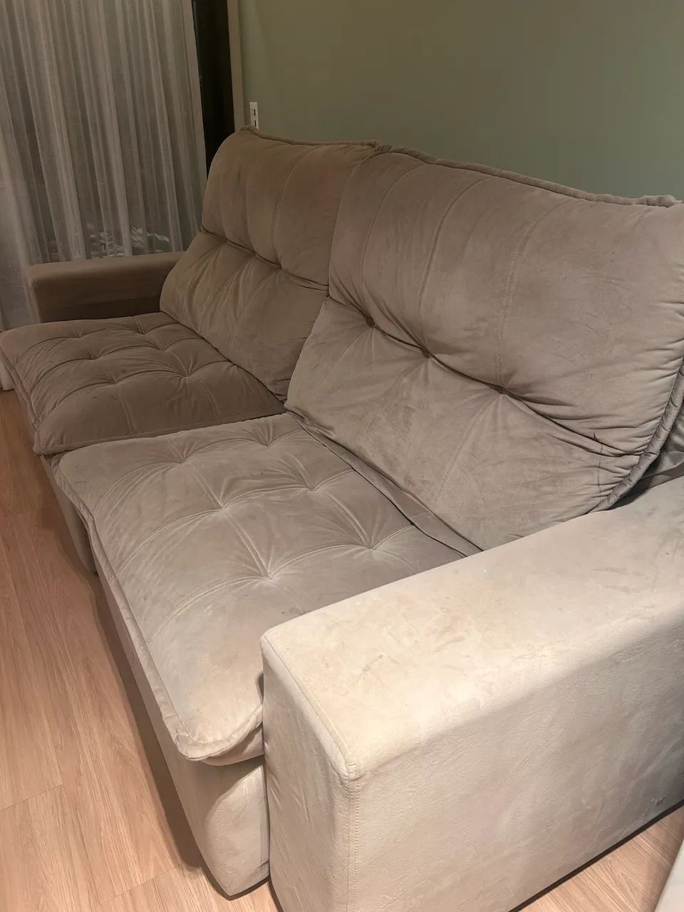 Sofá Retrátil e Reclinável 2,50m em Suede - Excelente Estado - Foto 3