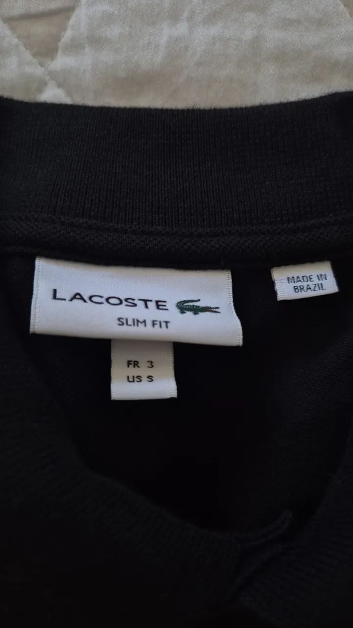 Polo Lacoste Slim Fit Preta - Original - Foto 3