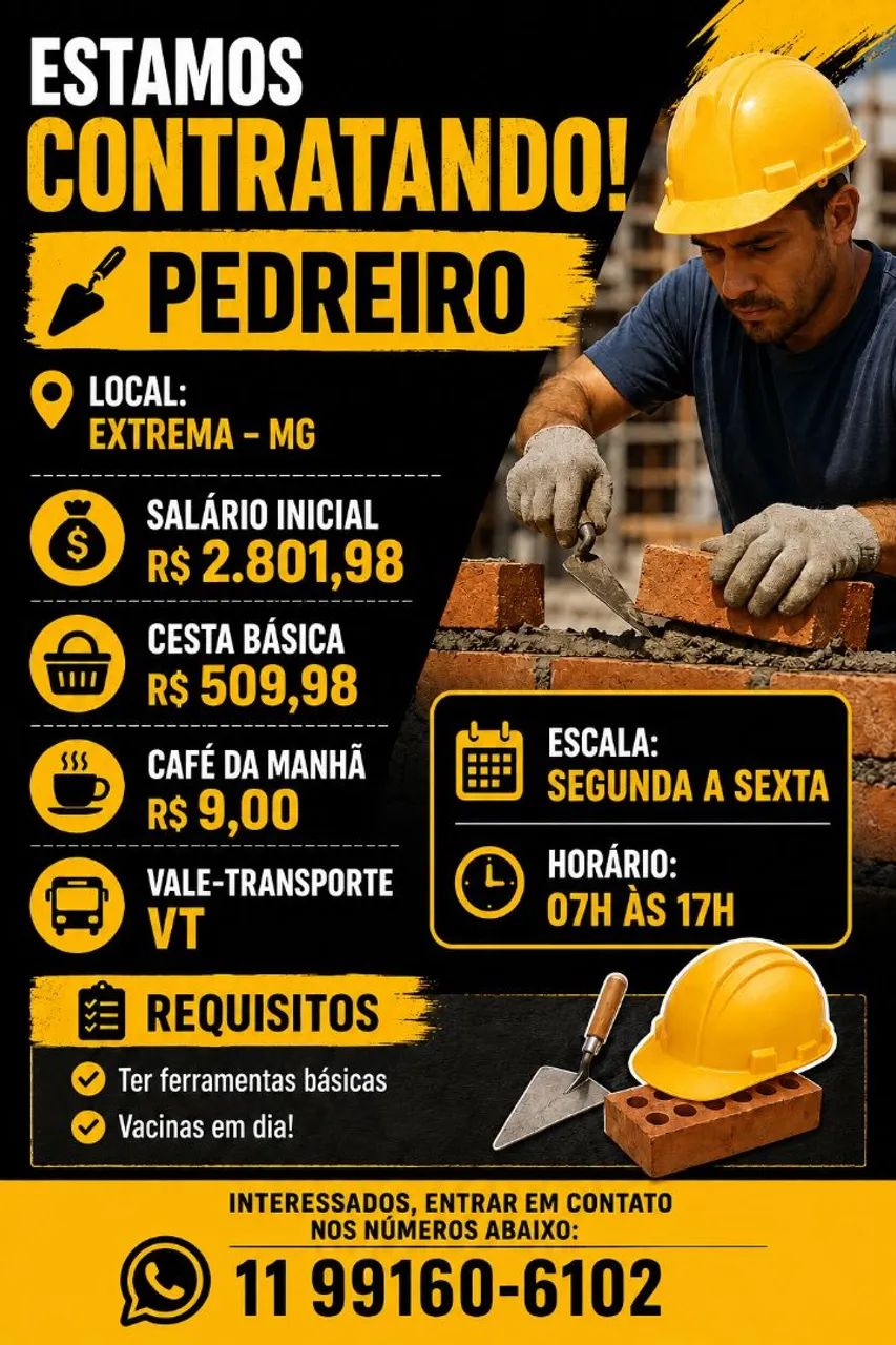 Vaga de pedreiro 