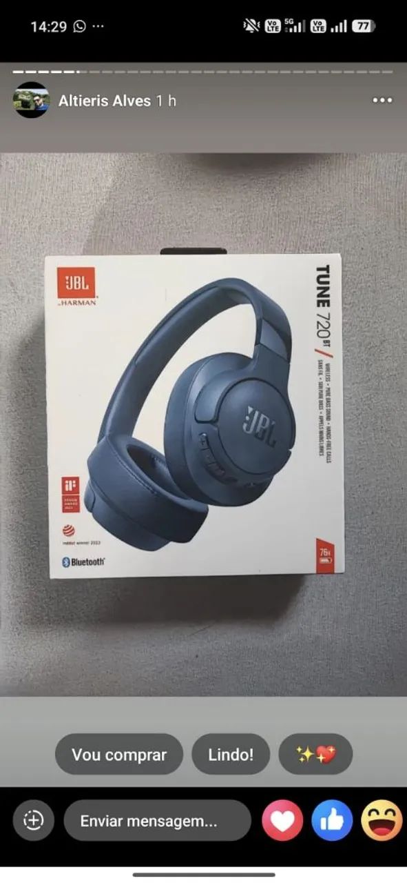 Fone Headphone JBL - Tune 720BT