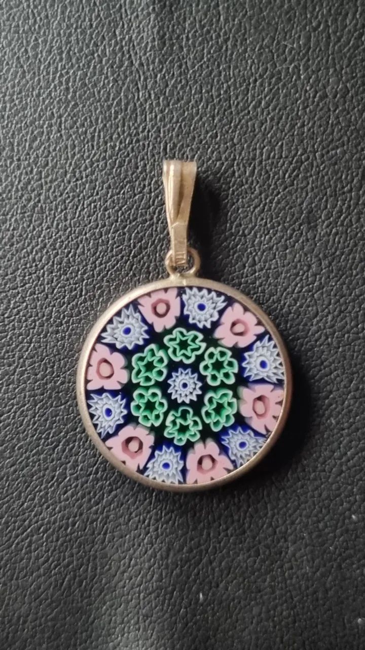 Pingente de Murano - Prata 925 - Millefiori /Veneza - Foto 3