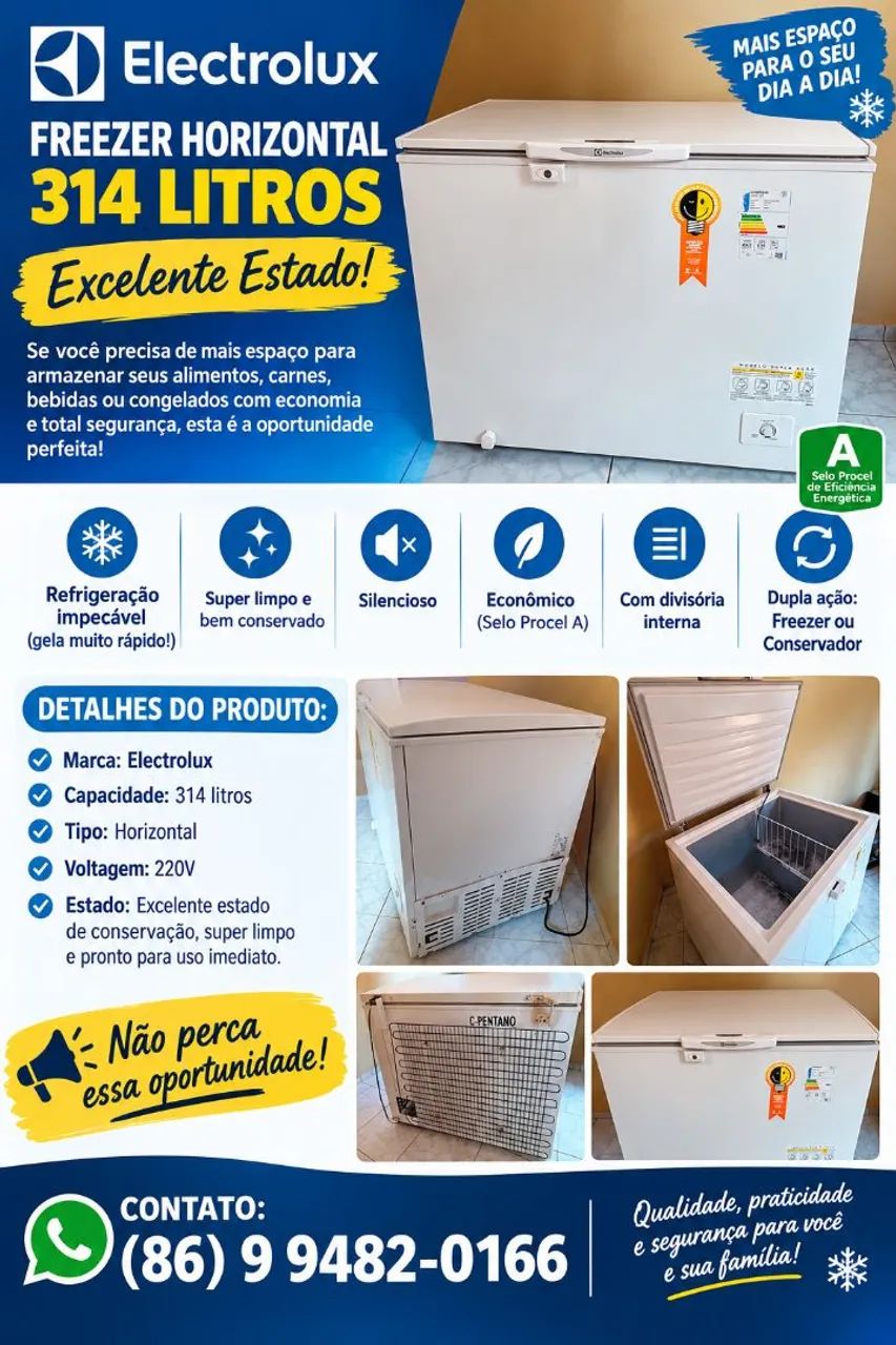 Freezer Eletrolux 314L
