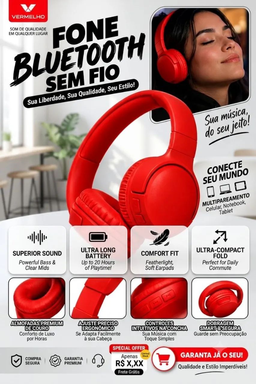 FONE BLUETOOTH SEM FIO  - Foto 2
