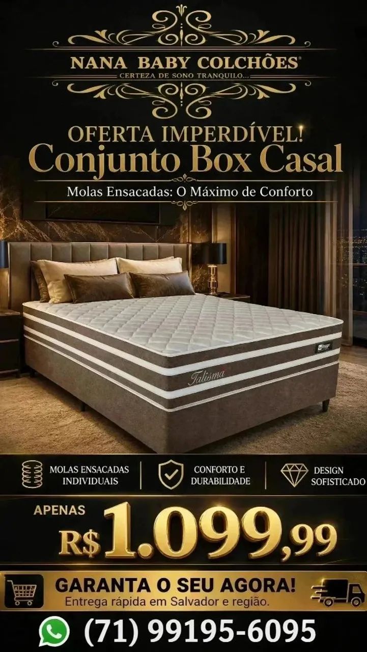 Conjunto Box Casal Molas Ensacadas 