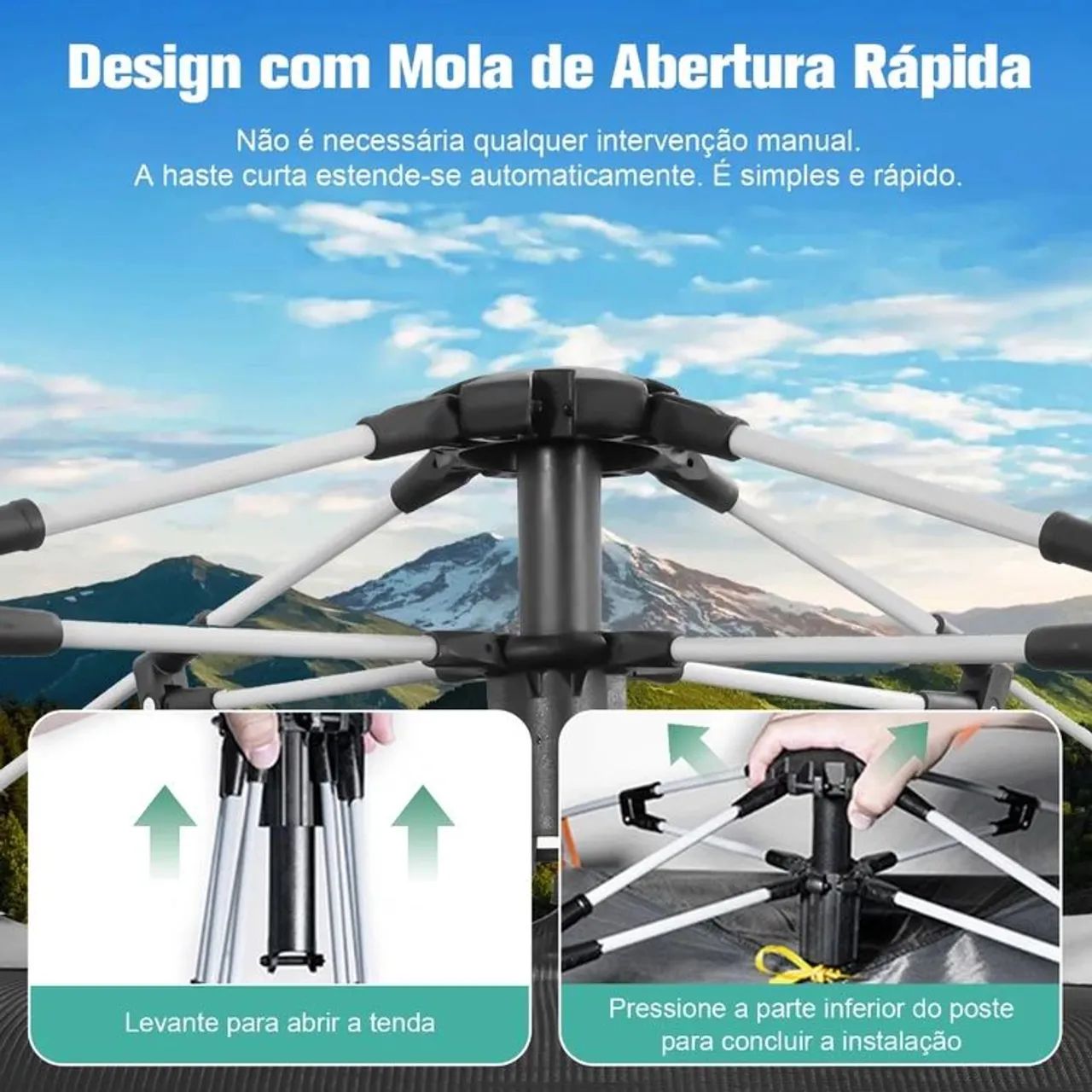 Barraca 5-6 pessoas automática Camping com toldo Cabana Nova  - Foto 2