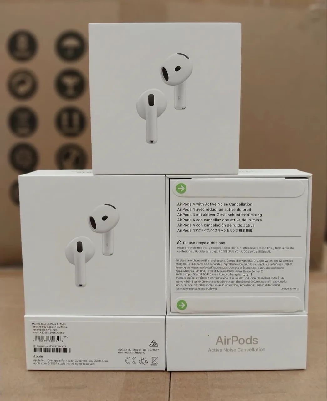 AIRPODS 4 COM CANCELAMENTO NOVO LACRADO COM 1 ANO DE GARANTIA MUNDIAL APPLE.