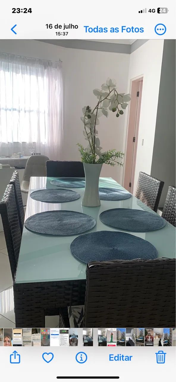 Mesa de jantar em alumínio e fibra  - Foto 2