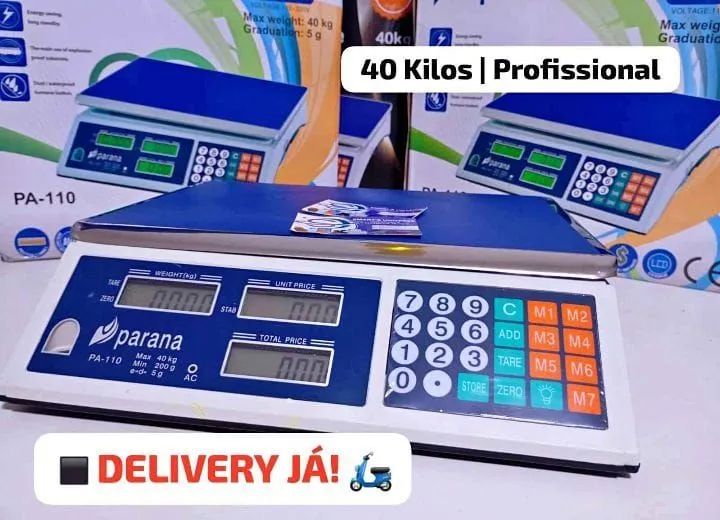 Balança digital 40 kg Bulk preta visor duplo  - Foto 2