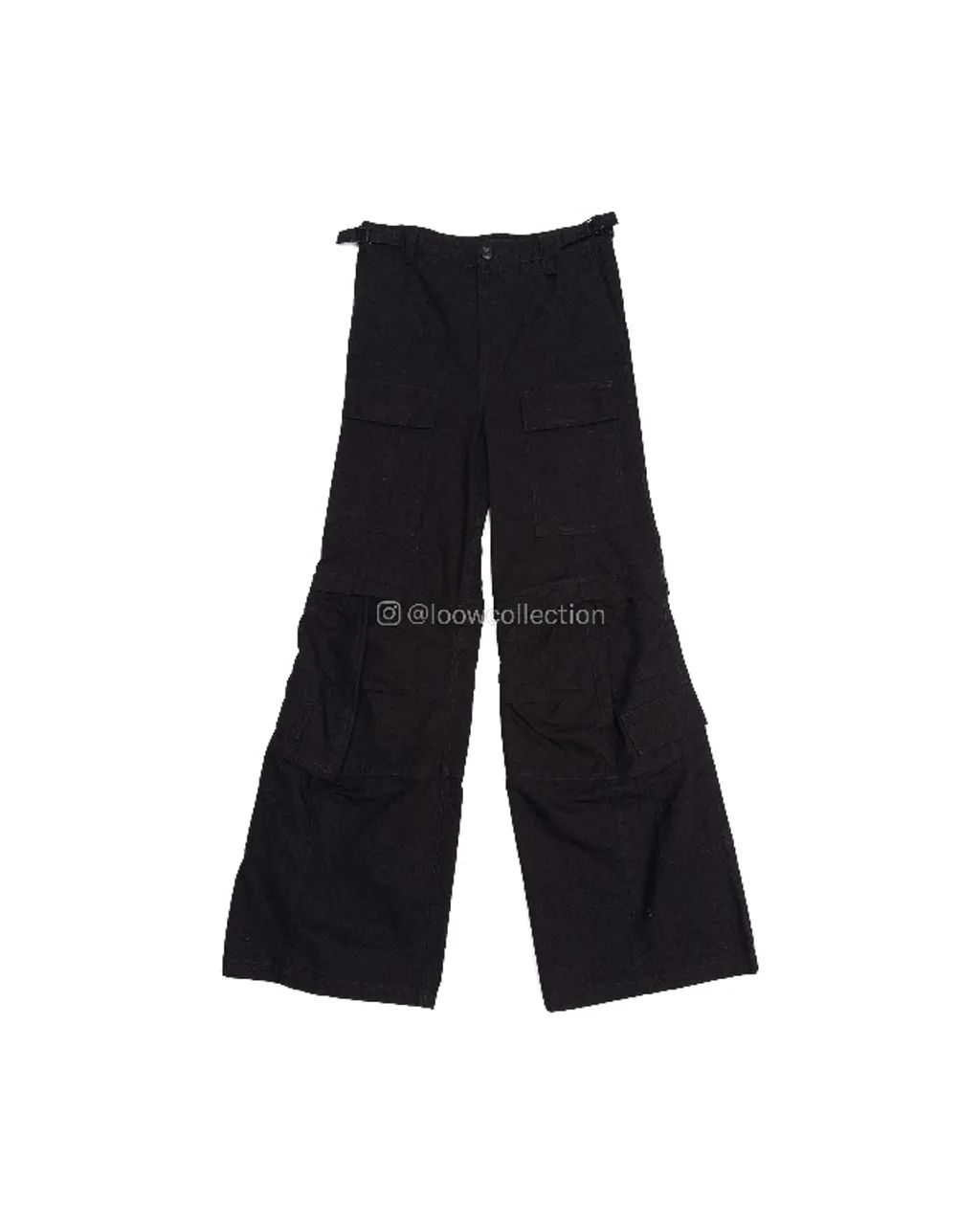 calça flared cargo balenciaga em preto 