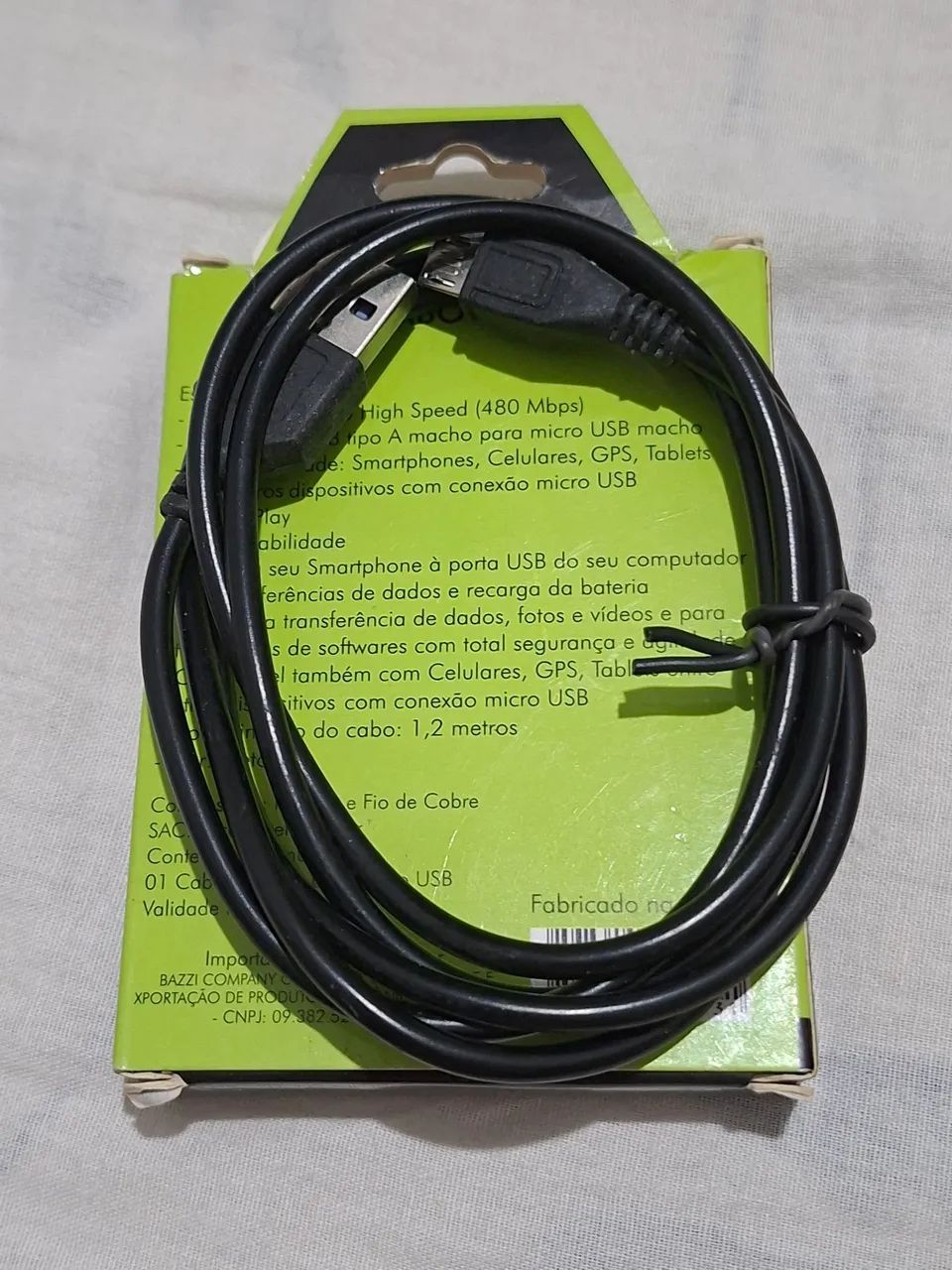 Cabo Micro USB 3.0A 1,2 Metros - Foto 2
