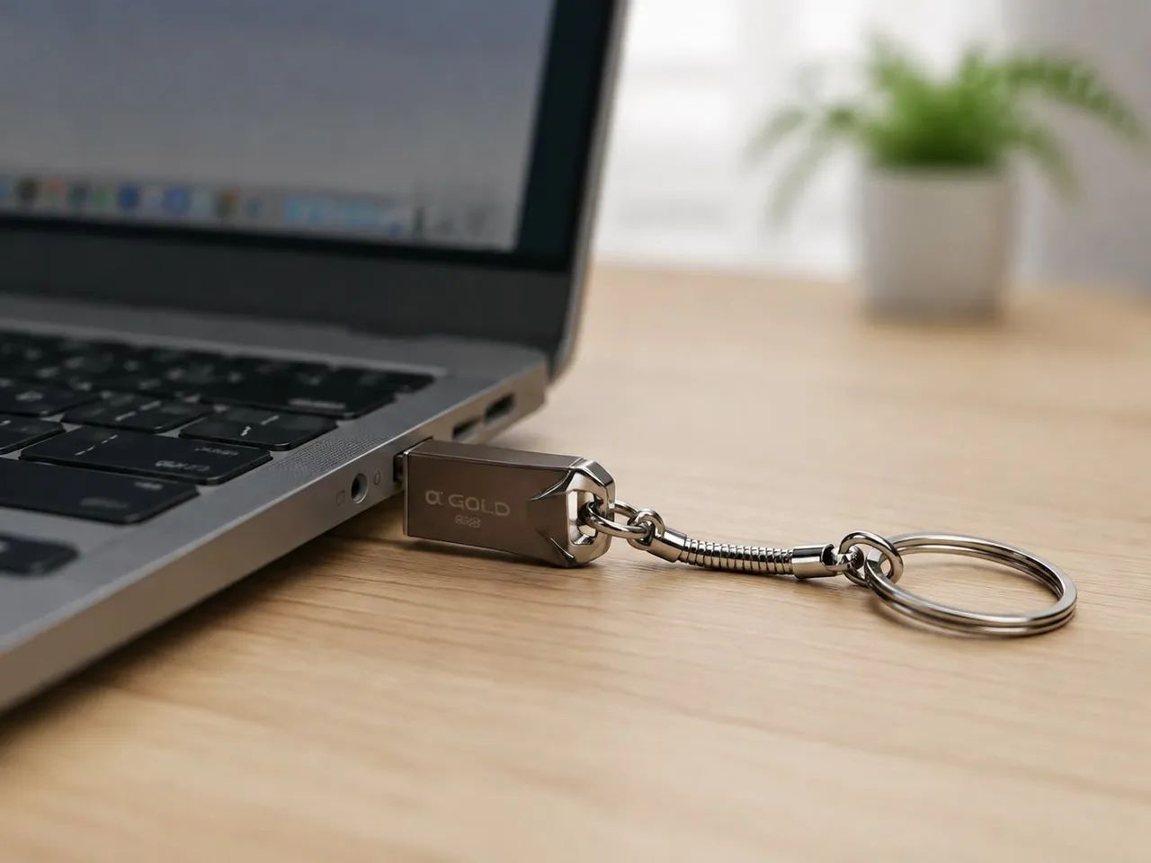 Pendrive 8GB USB com Chaveiro ?Gold PNM-51 - Foto 2