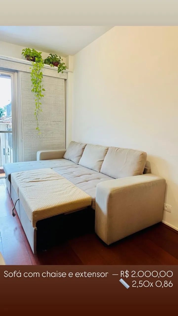 Sofá cama casal com baú + bar + espelho  - Foto 2