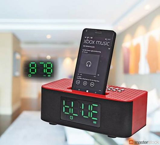 Rádio Relógio Digital Despertador Bluetooth