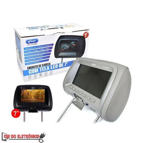 Dvd Encosto de Cabeça Monitor c/ Tela 7" USB (KP-S113/MP5)