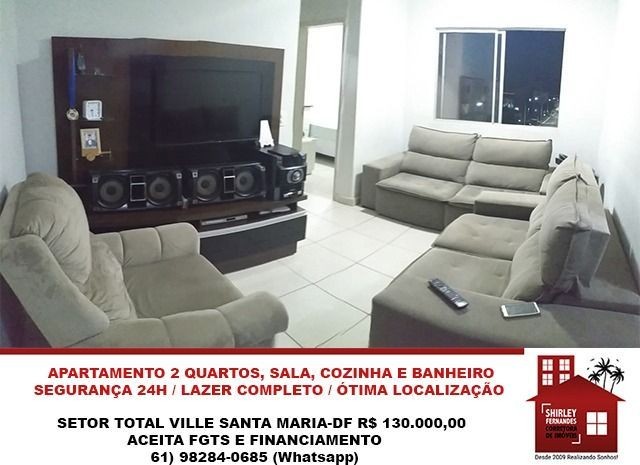 Excelente Apartamento 2 Quartos Setor Total Ville-DF