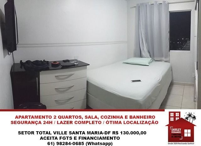 Excelente Apartamento 2 Quartos Setor Total Ville-DF - Foto 2