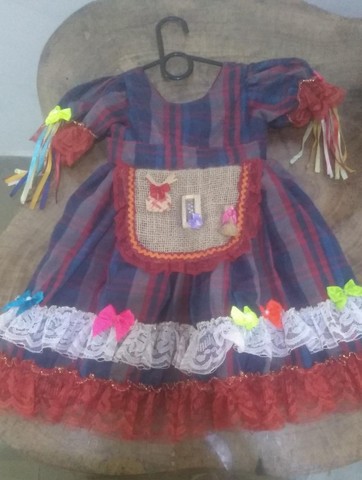 Vestido Festa Junina Caipira Infantil Luxo