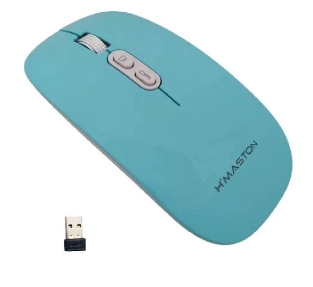 Mouse Sem Fio Wireless 2.4g Recarregável Super Silencioso E-1400 Azul