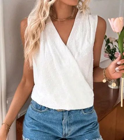 Blusa Feminina P Off White - Foto 3