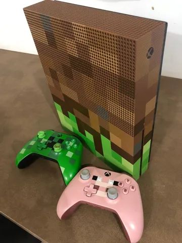 Controle xbox minecraft rosa