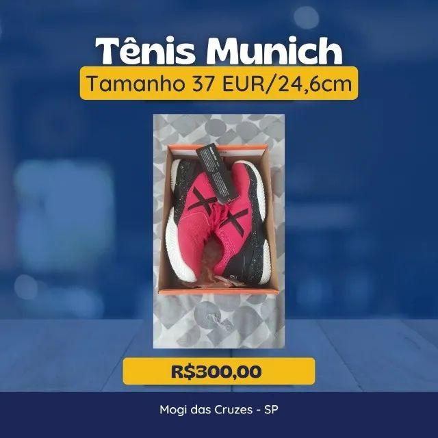 tenis munich vermelho e preto - Black Friday - Presente de Natal