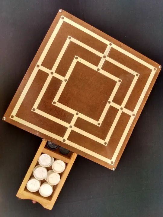 Jogo De Damas E Trilha Antigo Raro - Foto 3