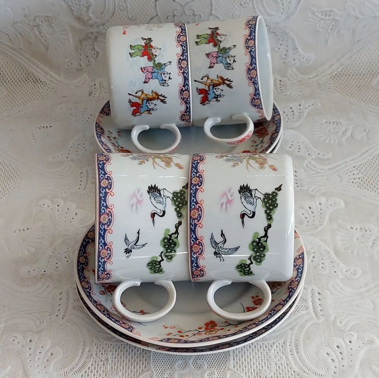 4 Xícaras Para Chá Em Porcelana Oriental - Foto 2