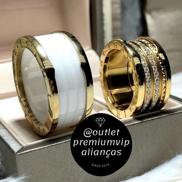 aliança anel bvlgari banho de ouro 18k - Foto 2
