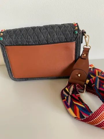 Bolsa tecido preta transversal  - Foto 2