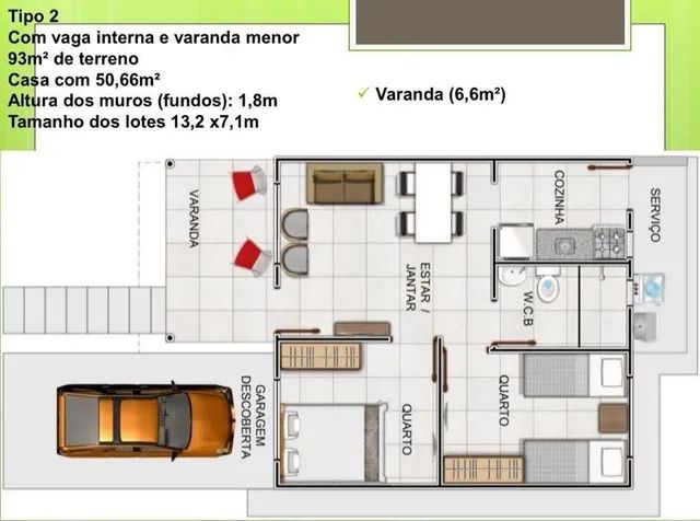 A casa traduz de alguma forma o que é importante pra gente Casas de 2 quartos, com  varand - Foto 3