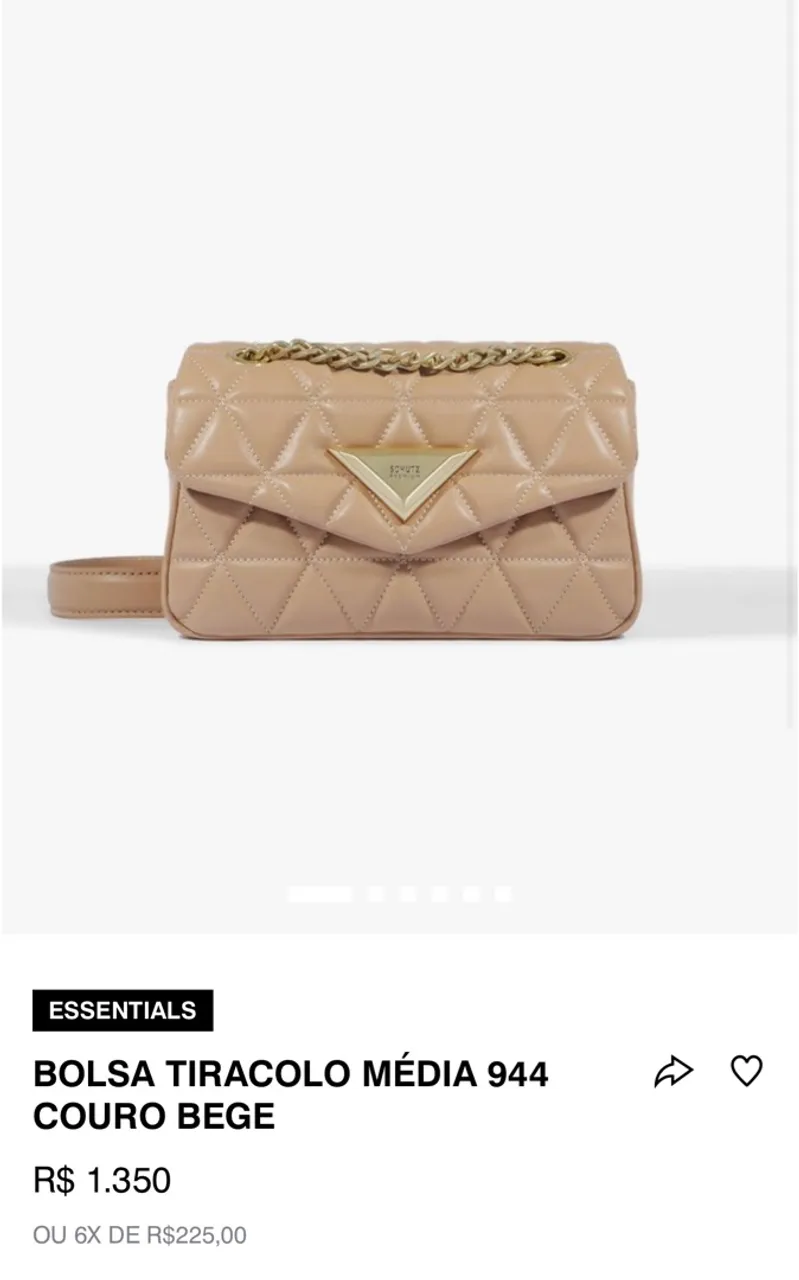 Bolsa Tiracolo Média Schutz Couro Bege