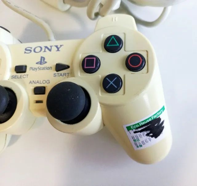 Controle PS2 Original Dualshock 2 Ceramic White D766 - Foto 3
