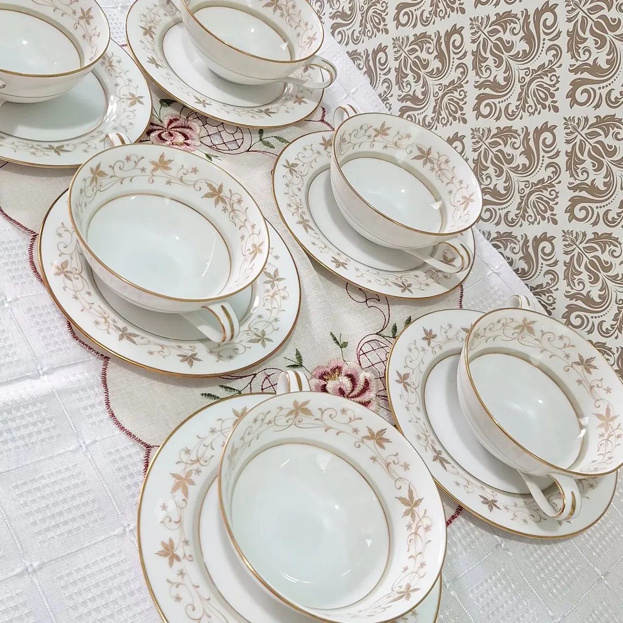 Jogo consomês porcelana japonesa Noritake  - Foto 6
