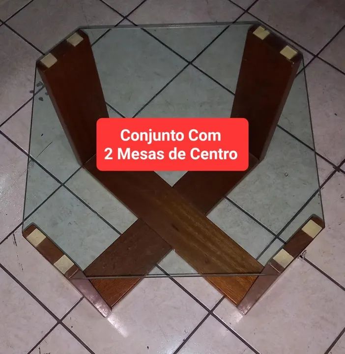 Conjunto de 2 Mesas de Centro - Rústico e Moderno