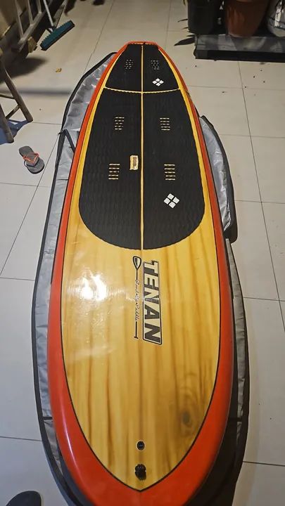 2prancha de sup de 10pes, com remo e leash, tri quilhas, ambas com capa - Foto 2