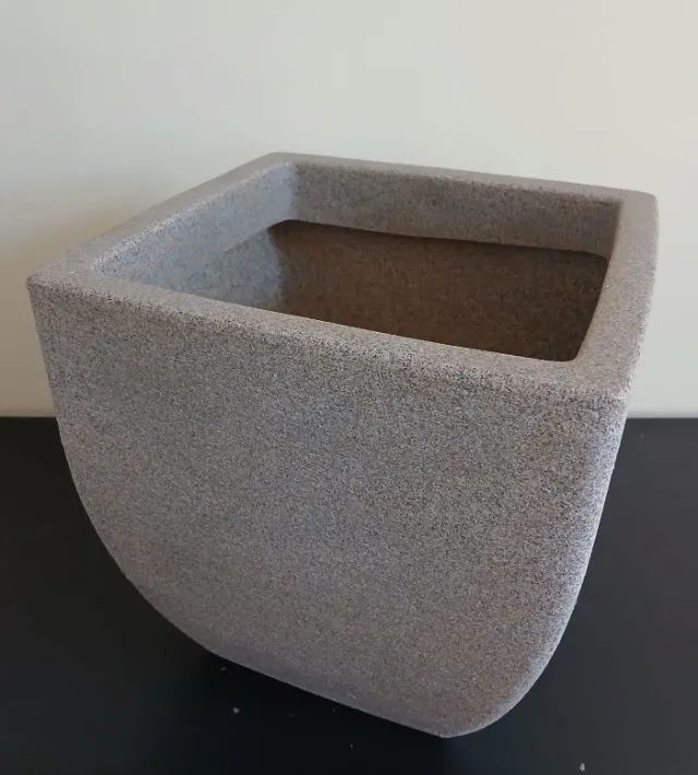 Vaso de Planta Cinza flores Arranjos cachepot Decoração Médio 30 cm Polietileno  - Foto 2