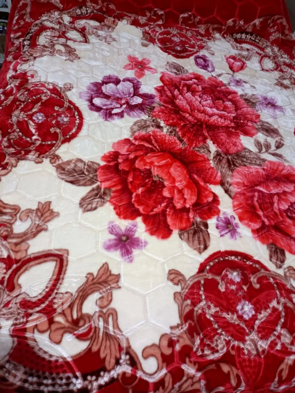 R$239.99 cobertor kamamya cobertor casal 2x2,40 vermelho GG grande grosso 3,5kilos - Foto 2