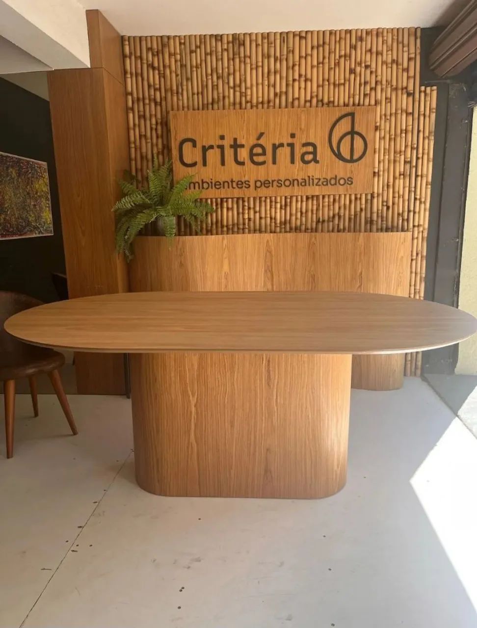 Mesa de Jantar Oval MDF Freijó  - Foto 5