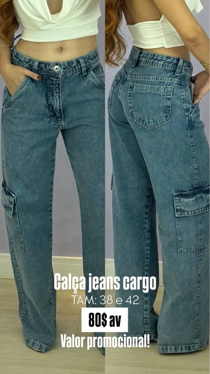 Calça Jeans Cargo - Promoção Imperdível!